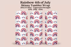 rainbow 4th of july skinny tumbler sublimation design for 20oz and 30oz skinny tumbler sublimation wrap