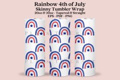 rainbow 4th of july skinny tumbler sublimation wrap with high resolution 300 DPI and transparant background perfect for 20oz and 30oz skinny tumbler