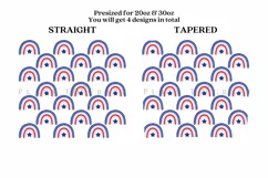 rainbow 4th of july skinny tumbler sublimation wrap with high resolution 300 DPI and transparant background perfect for 20oz and 30oz skinny tumbler