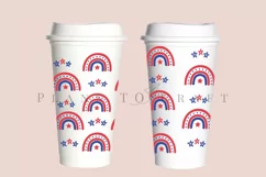 rainbow 4th of july starbucks 16oz hot cup wrap svg presized template for tumbler grande suitable for cricut and silhouette