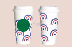 rainbow 4th of july starbucks 16oz hot cup wrap svg presized template for tumbler grande suitable for cricut and silhouette