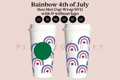 rainbow 4th of july starbucks 16oz hot cup wrap svg presized template for tumbler grande suitable for cricut and silhouette