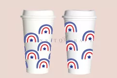 rainbow 4th of july starbucks 16oz hot cup wrap svg presized template for tumbler grande suitable for cricut and silhouette