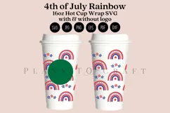 rainbow 4th of july starbucks 16oz hot cup wrap svg presized template for tumbler grande suitable for cricut and silhouette