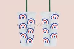 rainbow 4th of july starbucks 24oz cold cup wrap svg presized template for tumbler venti suitable for cricut and silhouette