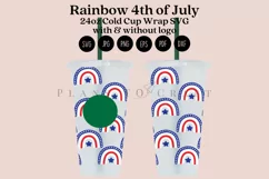 rainbow 4th of july starbucks 24oz cold cup wrap svg presized template for tumbler venti suitable for cricut and silhouette