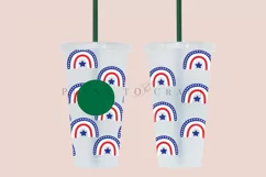 rainbow 4th of july starbucks 24oz cold cup wrap svg presized template for tumbler venti suitable for cricut and silhouette