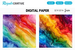 Rainbow Alcohol Ink Luxury Digital Paper Product Image 1