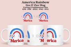 rainbow america 4th of july coffee mug sublimation wrap glass mug wrap svg presized for 11oz and 15oz glass mug are sublimation files