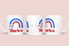 rainbow america 4th of july coffee mug sublimation wrap glass mug wrap svg presized for 11oz and 15oz glass mug are sublimation files