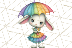 Rainbow Spring Animals Clipart, Pastel Rainbow Forest Png Product Image 2