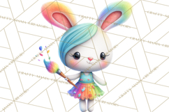 Rainbow Spring Animals Clipart, Pastel Rainbow Forest Png Product Image 4