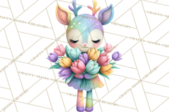 Rainbow Spring Animals Clipart, Pastel Rainbow Forest Png Product Image 3