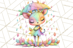 Rainbow Spring Animals Clipart, Pastel Rainbow Forest Png Product Image 2
