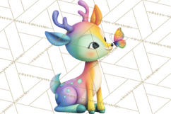 Rainbow Spring Animals Clipart, Pastel Rainbow Forest Png Product Image 3
