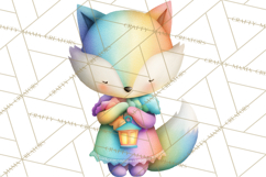 Rainbow Spring Animals Clipart, Pastel Rainbow Forest Png Product Image 4