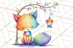 Rainbow Spring Animals Clipart, Pastel Rainbow Forest Png Product Image 5