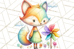 Rainbow Spring Animals Clipart, Pastel Rainbow Forest Png Product Image 5