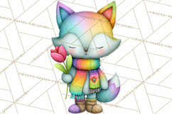 Rainbow Spring Animals Clipart, Pastel Rainbow Forest Png Product Image 3