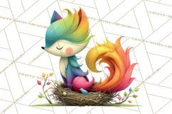 Rainbow Spring Animals Clipart, Pastel Rainbow Forest Png Product Image 4