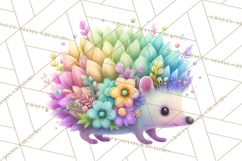 Rainbow Spring Animals Clipart, Pastel Rainbow Forest Png Product Image 2