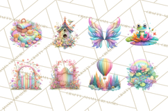 Rainbow Spring Animals Clipart, Pastel Rainbow Forest Png Product Image 7
