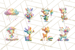 Rainbow Spring Animals Clipart, Pastel Rainbow Forest Png Product Image 2
