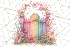 Rainbow Spring Animals Clipart, Pastel Rainbow Forest Png Product Image 3