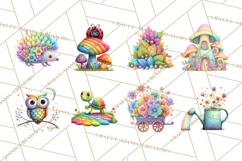 Rainbow Spring Animals Clipart, Pastel Rainbow Forest Png Product Image 5
