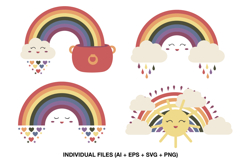 Printable kawaii rainbow graphics for birthday decor
