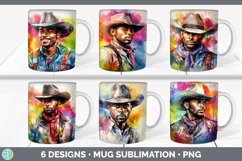 Bundle of six African American Cowboy Mug Wrap designs.