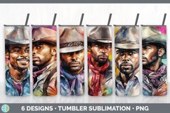 Bundle of six African American Cowboy Tumbler designs.