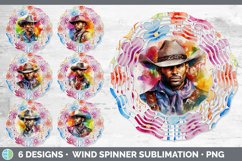Bundle of six African American Cowboy Wind Spinner designs.