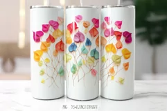 Rainbow Tropical Bougainvillea Tumbler|Herbarium Tumbler PNG Product Image 3