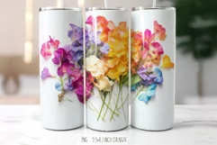 Rainbow Dried Color Flowers Tumbler Wraps Product Image 3