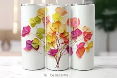 Rainbow Tropical Bougainvillea Tumbler|Herbarium Tumbler PNG Product Image 4