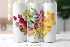 Rainbow Dried Color Flowers Tumbler Wraps Product Image 4