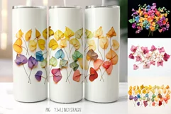 Rainbow Leaves Tumbler Wraps | Dried Color Flowers Product Image 1