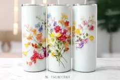 Rainbow Dried Color Flowers Tumbler Wraps Product Image 2