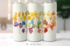 Rainbow Leaves Tumbler Wraps | Dried Color Flowers Product Image 2