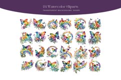 Rainbow Butterfly Watercolor Clipart Product Image 2
