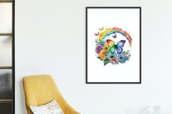 Rainbow Butterfly Watercolor Clipart Product Image 4
