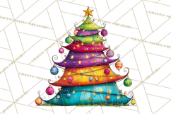 Rainbow Christmas Magic PNG Clipart, Christmas Trees Png Product Image 3