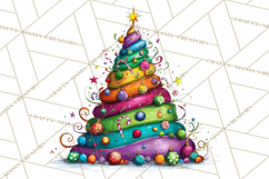 Rainbow Christmas Magic PNG Clipart, Christmas Trees Png Product Image 5