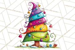 Rainbow Christmas Magic PNG Clipart, Christmas Trees Png Product Image 3
