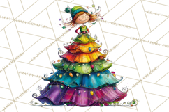 Rainbow Christmas Magic PNG Clipart, Christmas Trees Png Product Image 2