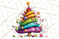 Rainbow Christmas Magic PNG Clipart, Christmas Trees Png Product Image 3