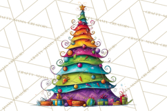 Rainbow Christmas Magic PNG Clipart, Christmas Trees Png Product Image 5