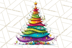 Rainbow Christmas Magic PNG Clipart, Christmas Trees Png Product Image 3
