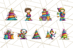 Rainbow Christmas Magic PNG Clipart, Christmas Trees Product Image 3